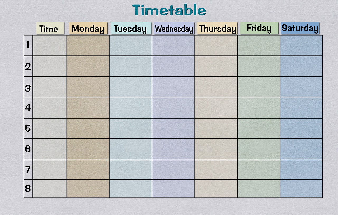 Create a timetable