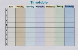 Creating a timetable 