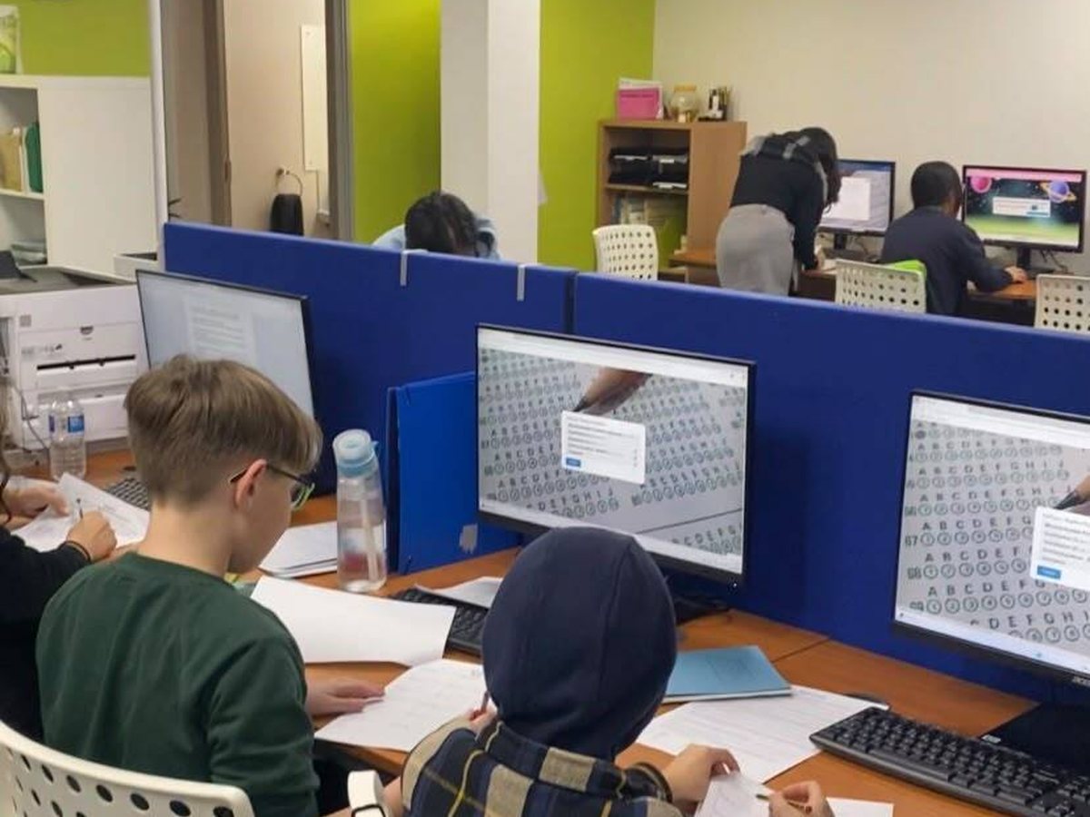 Students learning in a small group at StudyBox Sutton