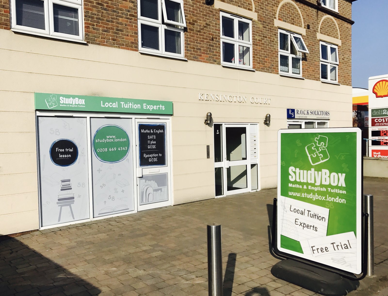 StudyBox Wallington signage at Kensington Court, Manor Road